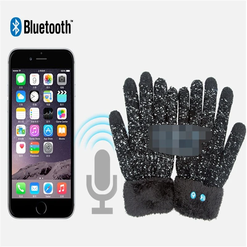 Wool Bluetooth Touch Screen Gloves Mountaineering Skiing Warm Hands-Free Gloves Headset