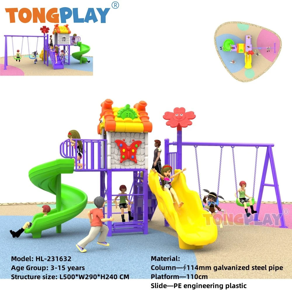 Tongplay Lustige Outdoor-oder Indoor-Folie Kunststoff-Befestigung Kids Park Kindergarten Diashow Vorlage Sicherheit Spiel