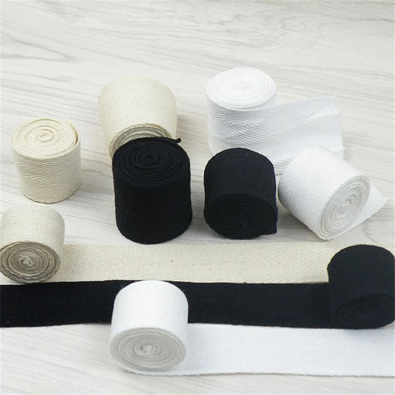 Stock Soft Natural White Wholesale Cotton Ribbon for Gift Packing