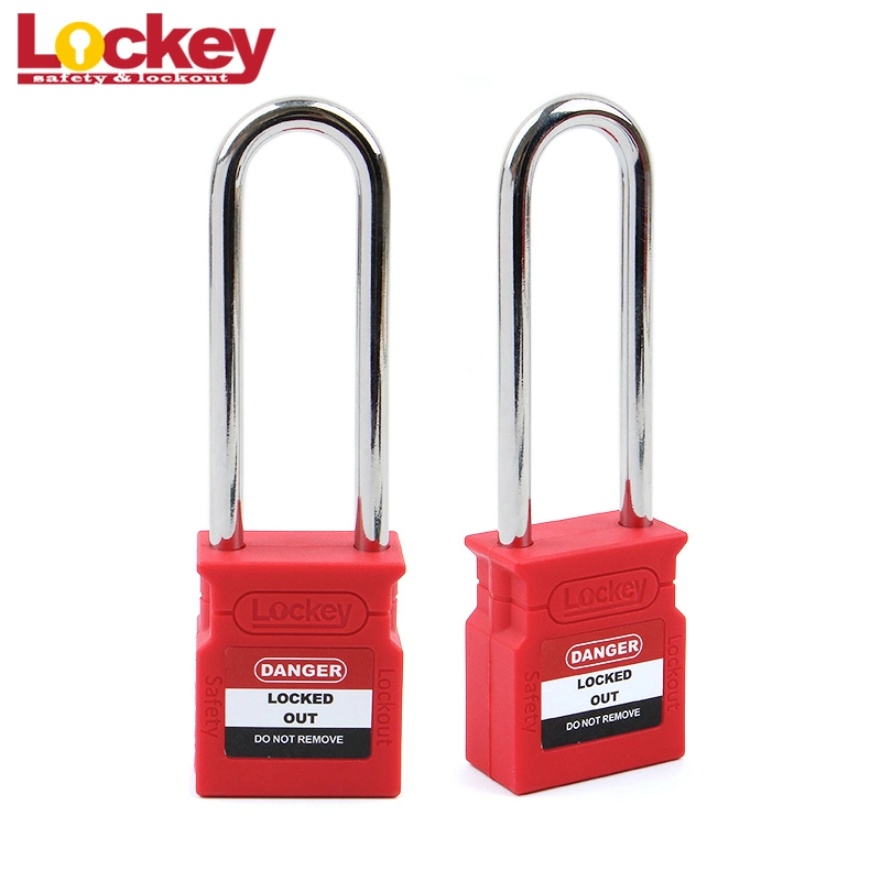 New Designed Safety Lockout Auto-Popup Plastic Padlock with Steel/Nylon Shackle 76mm