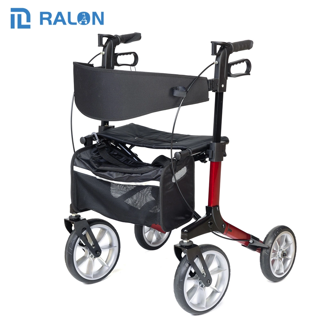 The Newest Style Four Wheels Walking Rollator with Shopping Bag Convenient Sitting