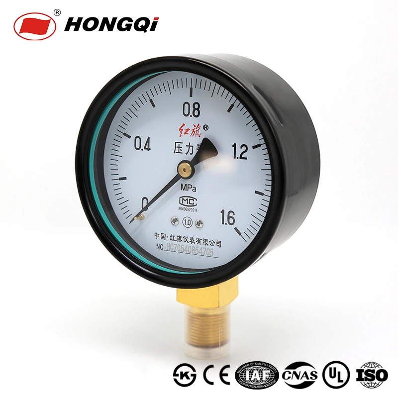 Hongqi 4" Standard Pressure Gauge M20*1.5 Pressure Meter CE/UL/ISO/IAF Y Series