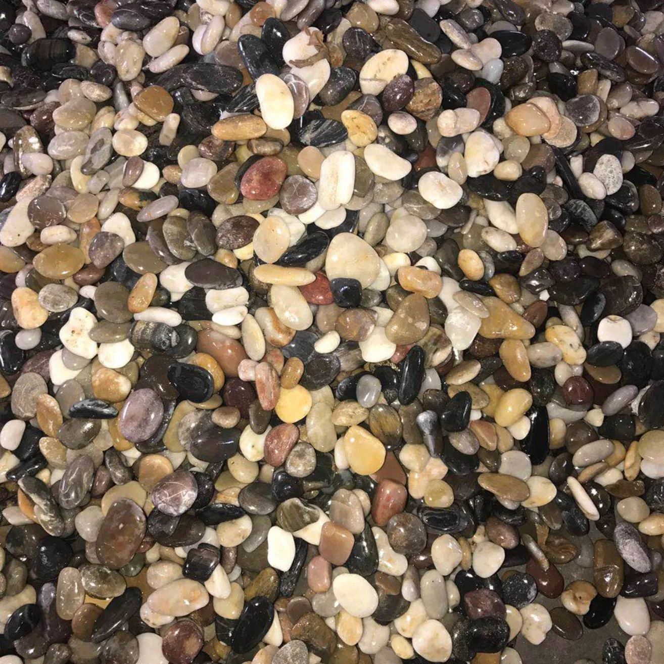 High Glossy Polished Mixed Color Pebble River Stone Garden Decoration Cobble Stone