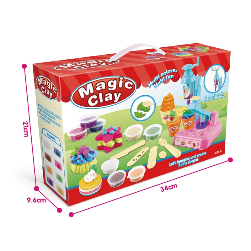 Product Custom DIY Role Play Game Children Desktop Ice Cream Pressing Dough Making Machine Simulation Plastic Kitchen Toy Play-Doh