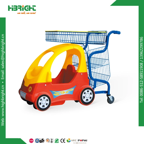 Plastic Kids Shopping Trolley Grocery Cart with Metal Basket