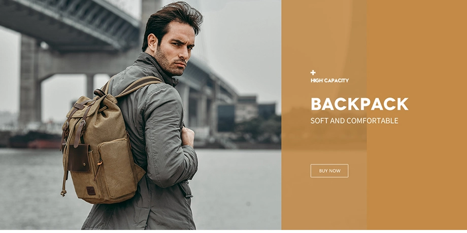 Mode Herren Retro Casual große Kapazität Canvas Schultertasche Reisen Tasche Schultasche Laptop Rucksack Tasche Dropshipping