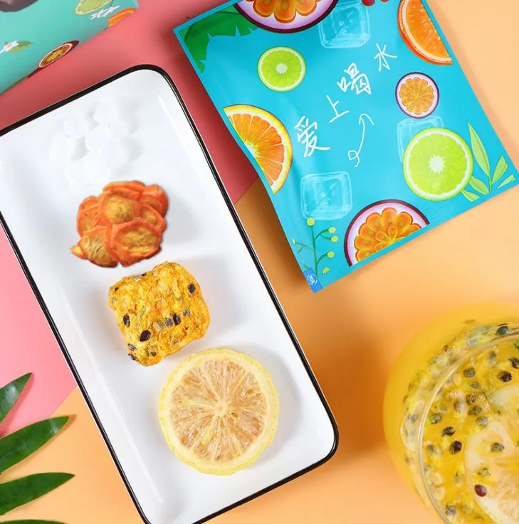 Diseño libre Maracuyá Kumquat Limón mezcla de frutos secos de verano para beber té helado de sabor