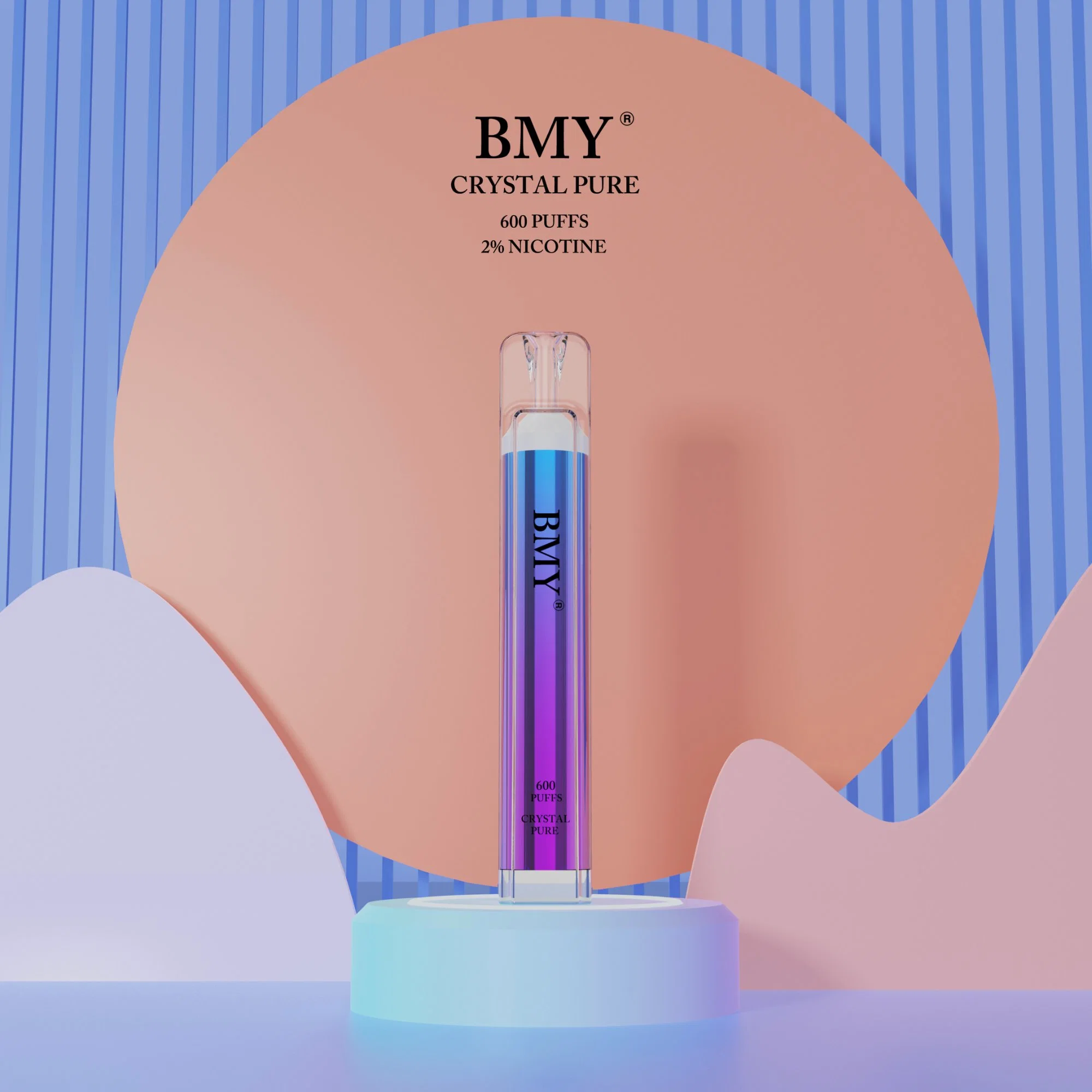 Bmy Crystal Pure Disposable/Chargeable Vape Mesh Coil E Cigarette 600 Puff Bar Vaper Crystal PRO Max Crystal Vapes Wholesale/Supplier Vape Vaporizer