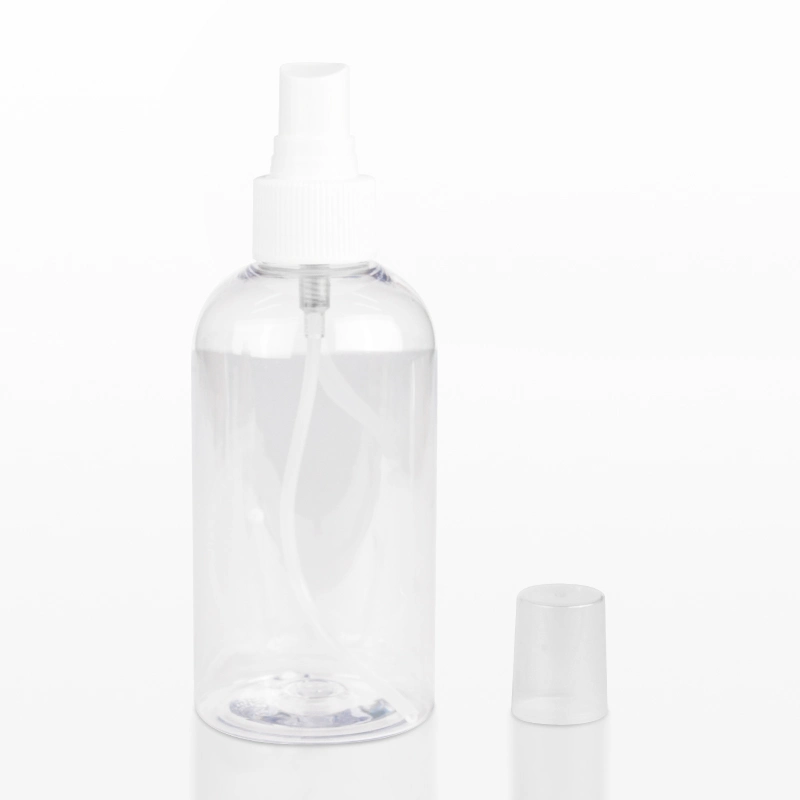 Flacon de parfum en plastique vide, en PET transparent, bouteilles de voyage rondes en PET pour emballage de vaporisateur cosmétique.