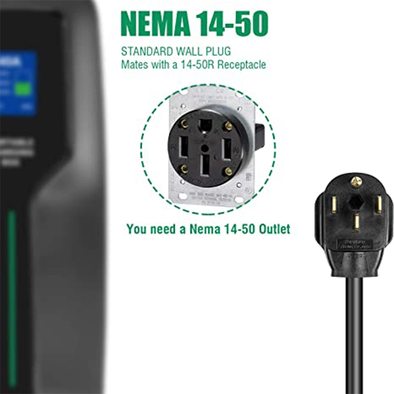 16A EV Ccharger Level 1-2 100V-240V Portable Home EV Charging Station Compatible with Electric and Hybrid Vehicles