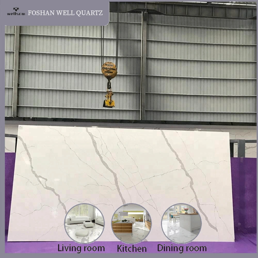 High Quality for Bar Counter or Kitchen Countertop Mesa De Cuarzo Quartz White Solid Surface Quartz Building Quartz Material