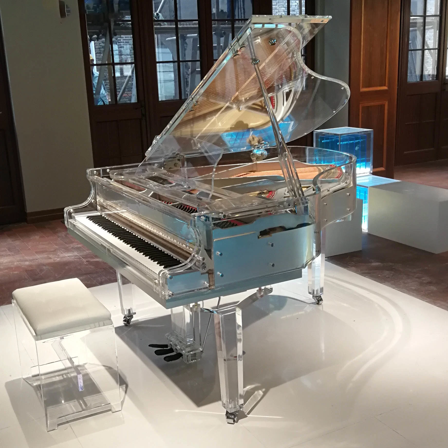 Custom Grand Piano Transparent Acrylic Crystal Piano Modern Luxury House 168cm