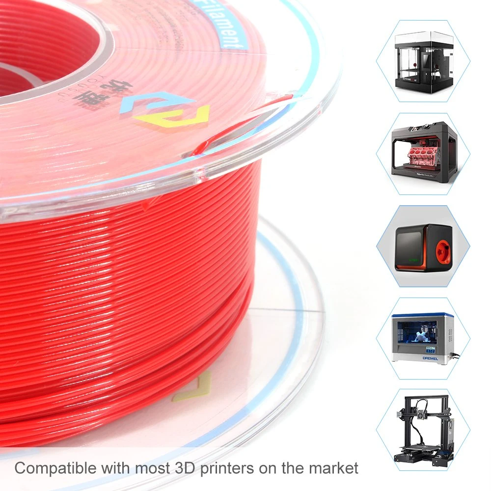 L'usine OEM ODM monde 3D de qualité de haut niveau PLA Filaments USA de matières premières en endurance facile à utiliser les imprimantes 3D de matériaux de 1,75 mm 2,85 mm Rose Rouge PLA 1kg