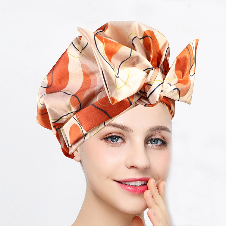 Reusable Elastic Bow Shower Caps Waterproof Shower Cap with Elastic