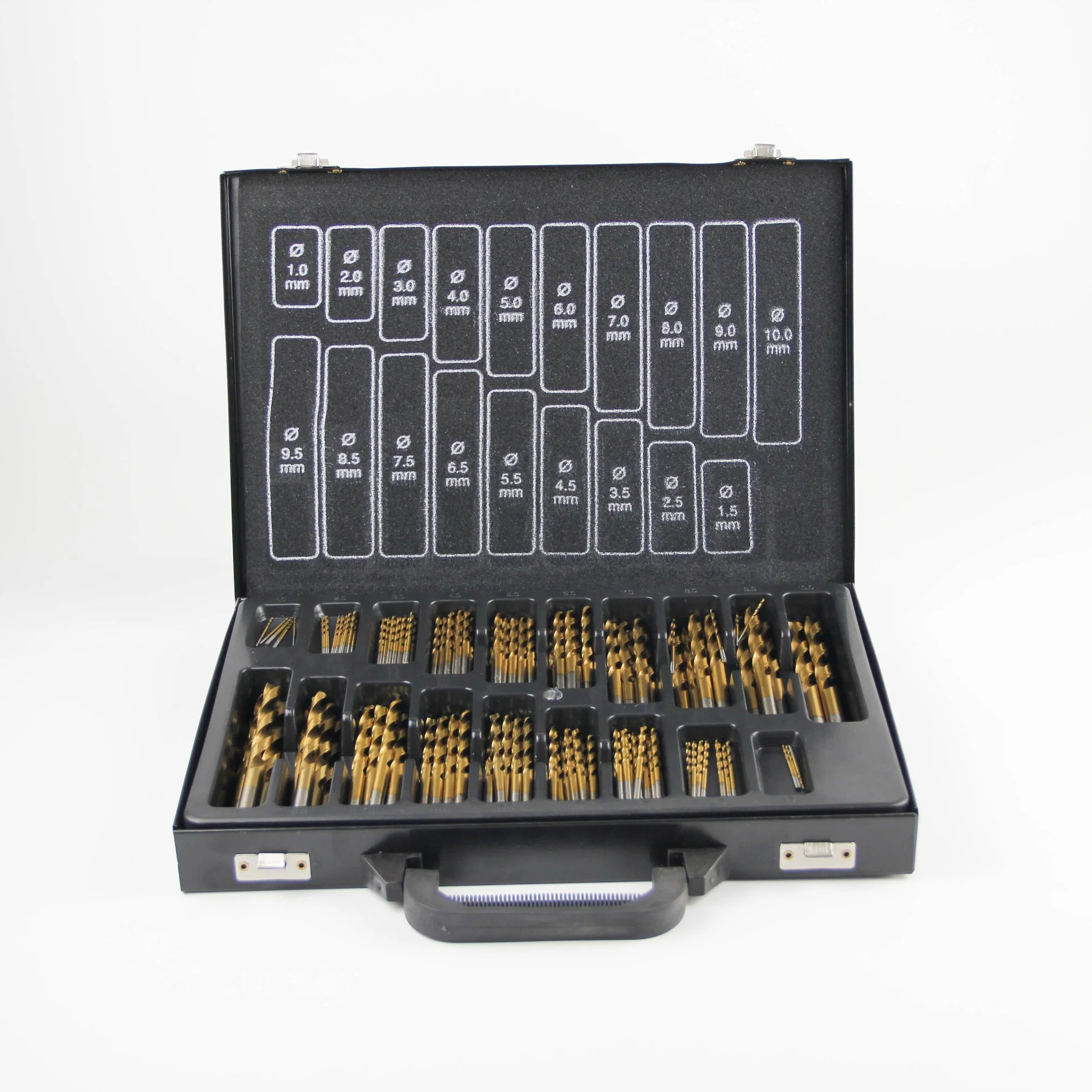 99PCS Plastic Box High-Speed Steel Titanium Coated Twist Drill Bit Set for Metal