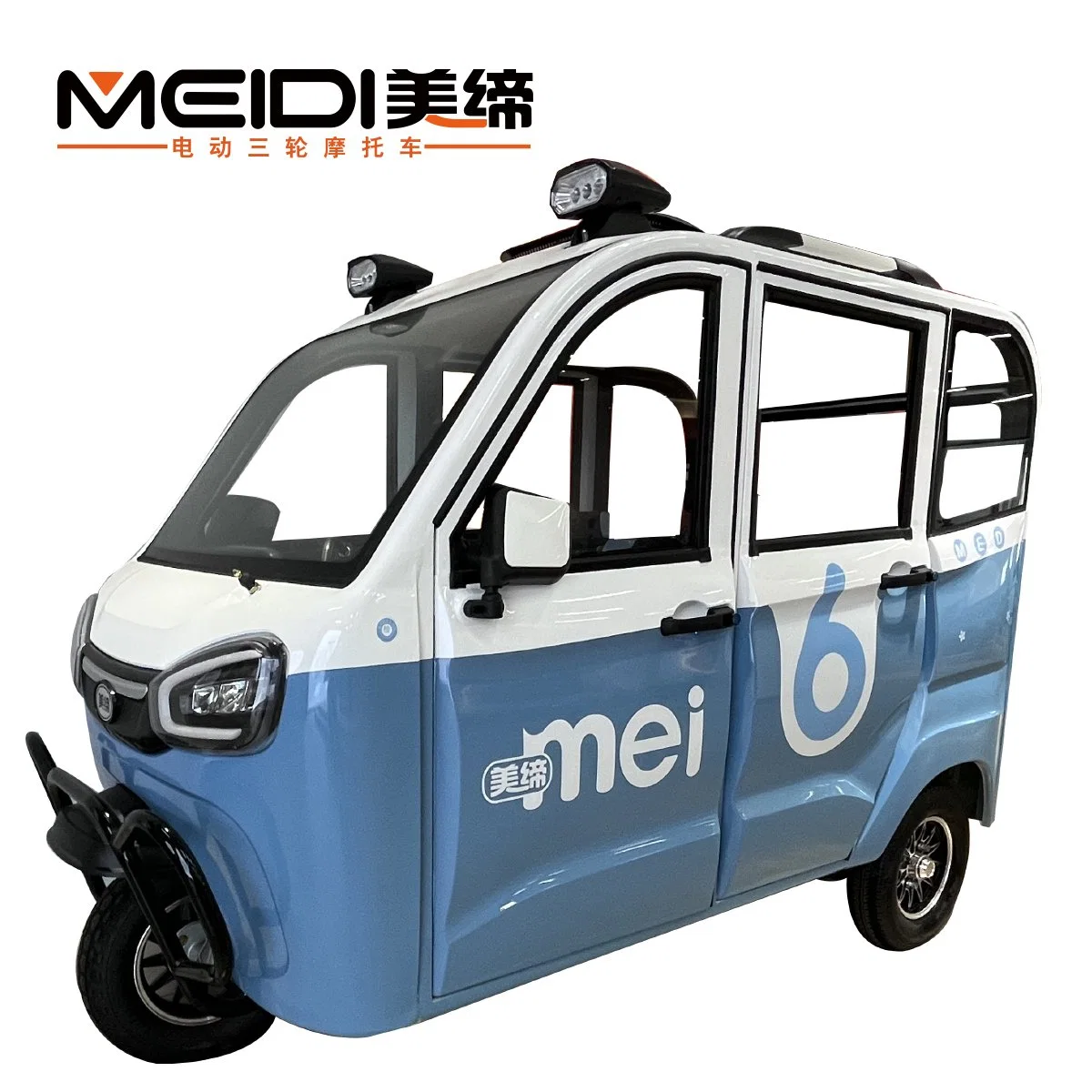 Meidi 1 200 W 1 500 W 1 800 W Solar Auto Rickshaw Auto fonctionnant à piles Tricycle électrique fermé
