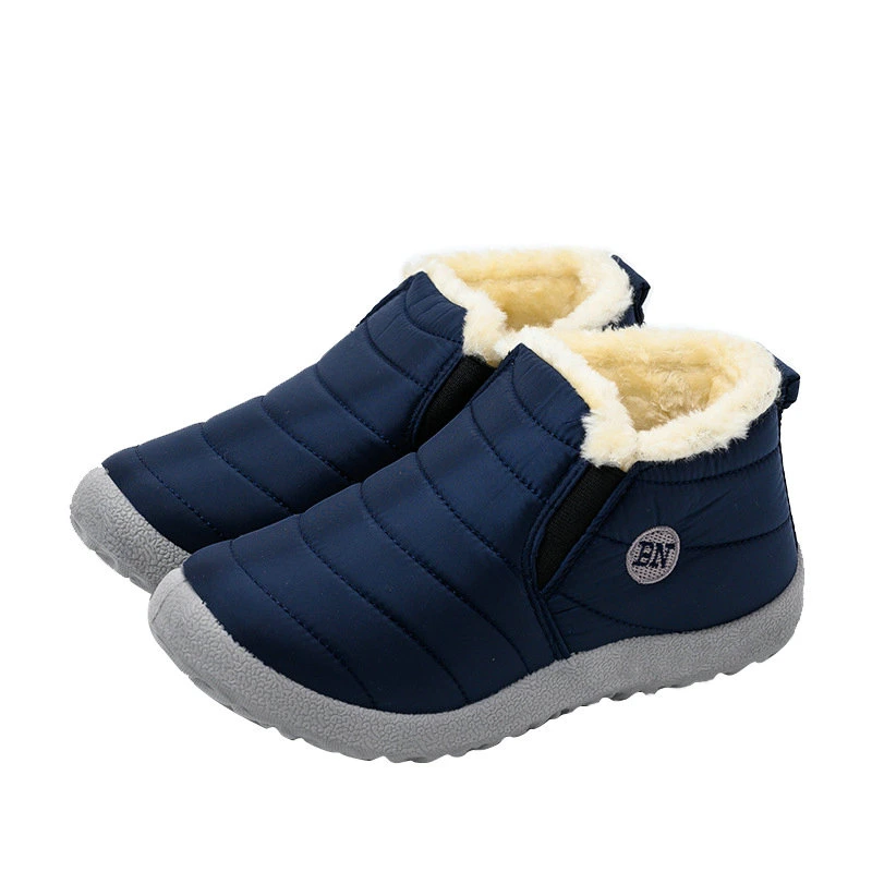 Bn031 nieve Invierno Chándal y terciopelo acolchados de fondo plano impermeable para mujer Y zapatos de abrigo sin cordones