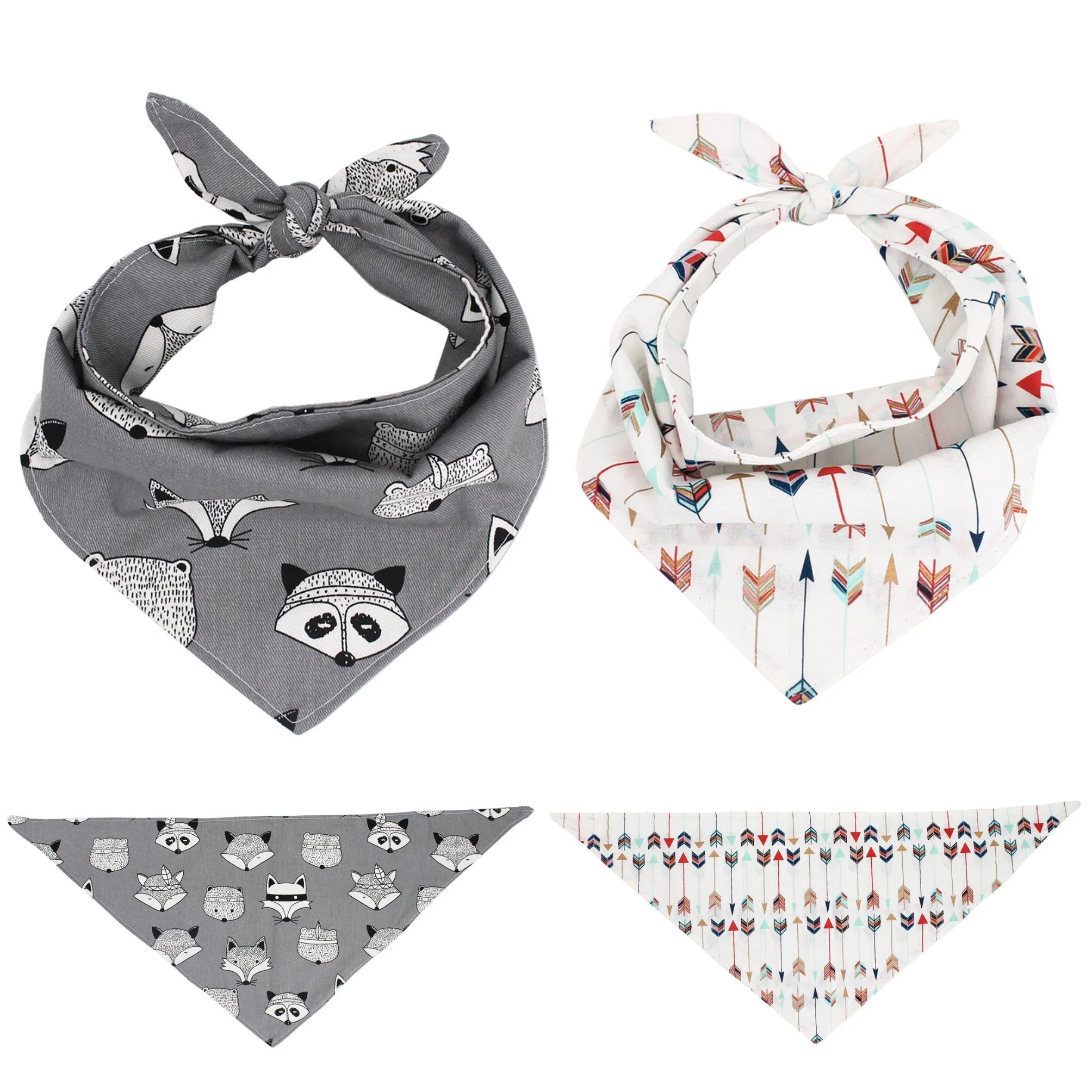 Hanyang Pet Supply Custom Logo Printing Colorful Pattern Dog Scarf Bandana Bib Pet Triangle Scarf