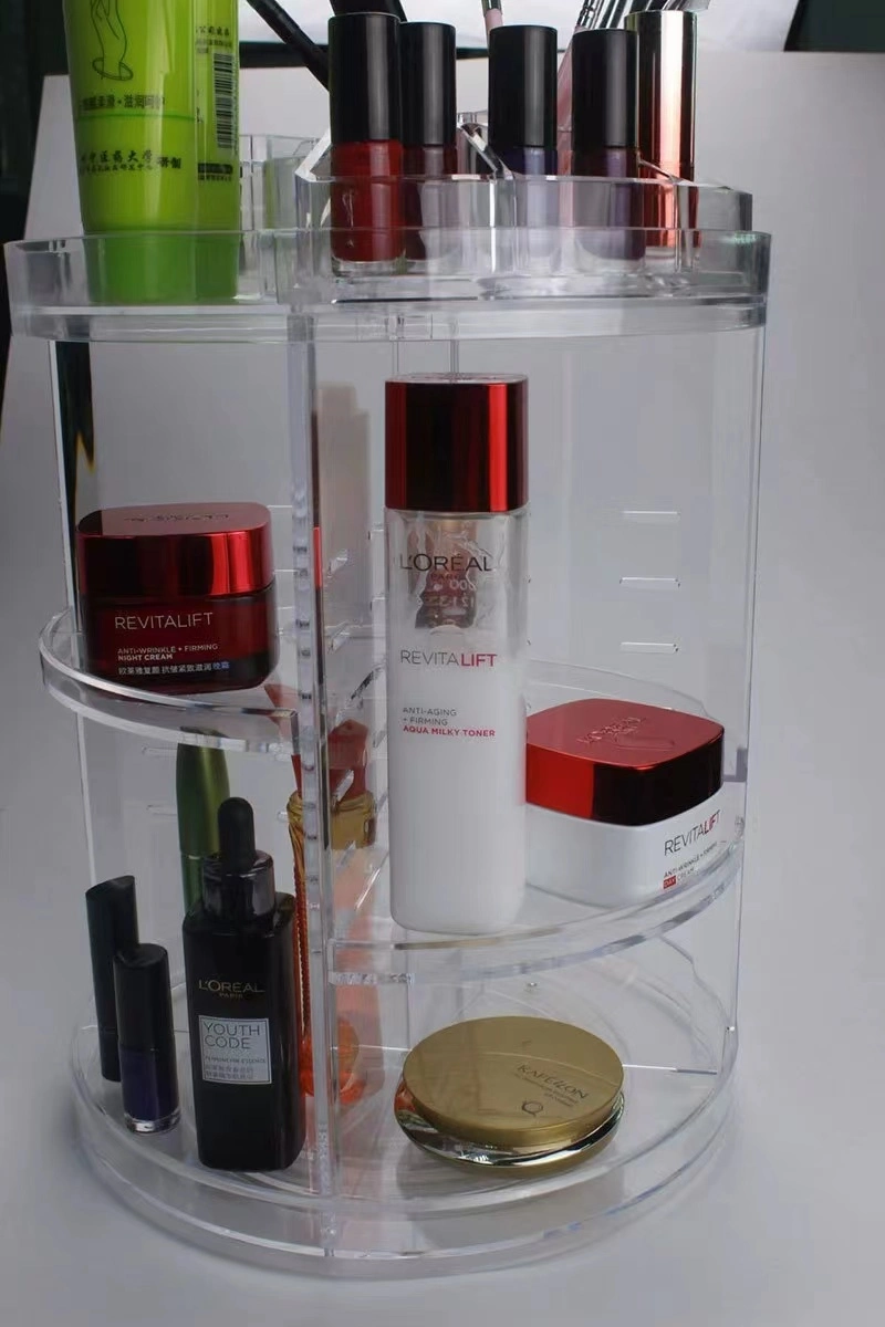 3 Layer Rotatable Acrylic Cosmetic Display, Makeup Display