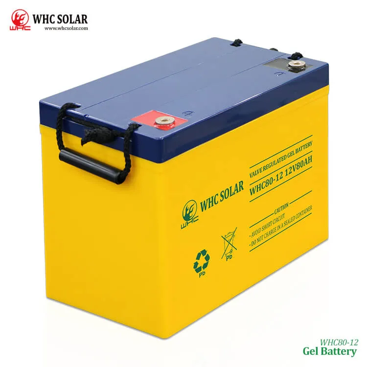 Whc 12V80ah Silicone Cabo Solar de gel de ácido da bateria do MGA para o Sistema Solar