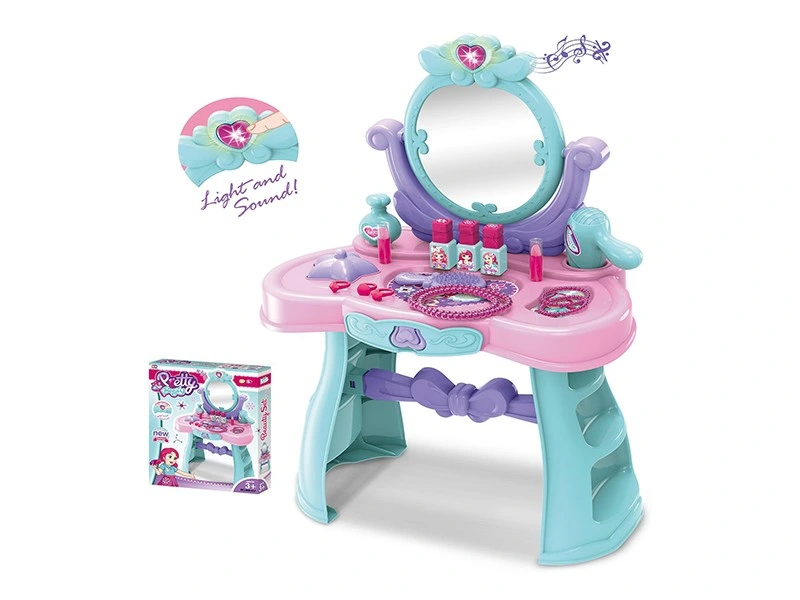 Children Dresser Toys Beauty Toy Make up Table Music Light Kids Toy Make up Set