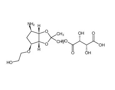 2-{[(3aR,4S,6R,6aS)-6-amino-2,2-dimethyltetrahydro-3aH-cyclopenta[d][1,3]dioxol-4-yl]oxy}ethanol (2R,3R)-2,3-dihydroxysuccinate CAS: 376608-65-0 Ticagrelor INT.