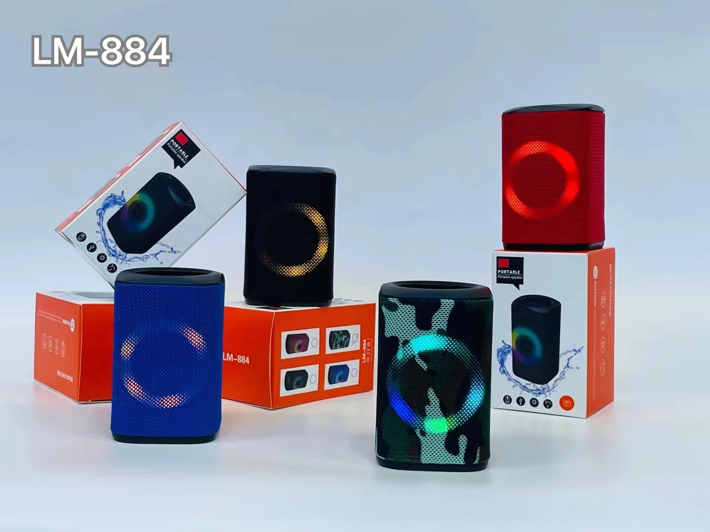 Mini Subwoofer, Bluetooth Small Speaker, Home Creative, Colorful Lights, Sound System, Outdoor Portable