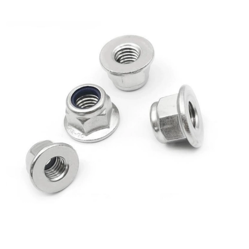 Fingerboard Stainless Steel Galvanized Non Slip Nylon Lock Hex Flange Nylon Insert Self-Locking Nut