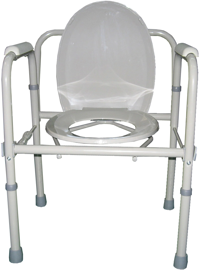 Anti-Skid Metal Folding Older Disable People Products Plastic Metal Commode Chair