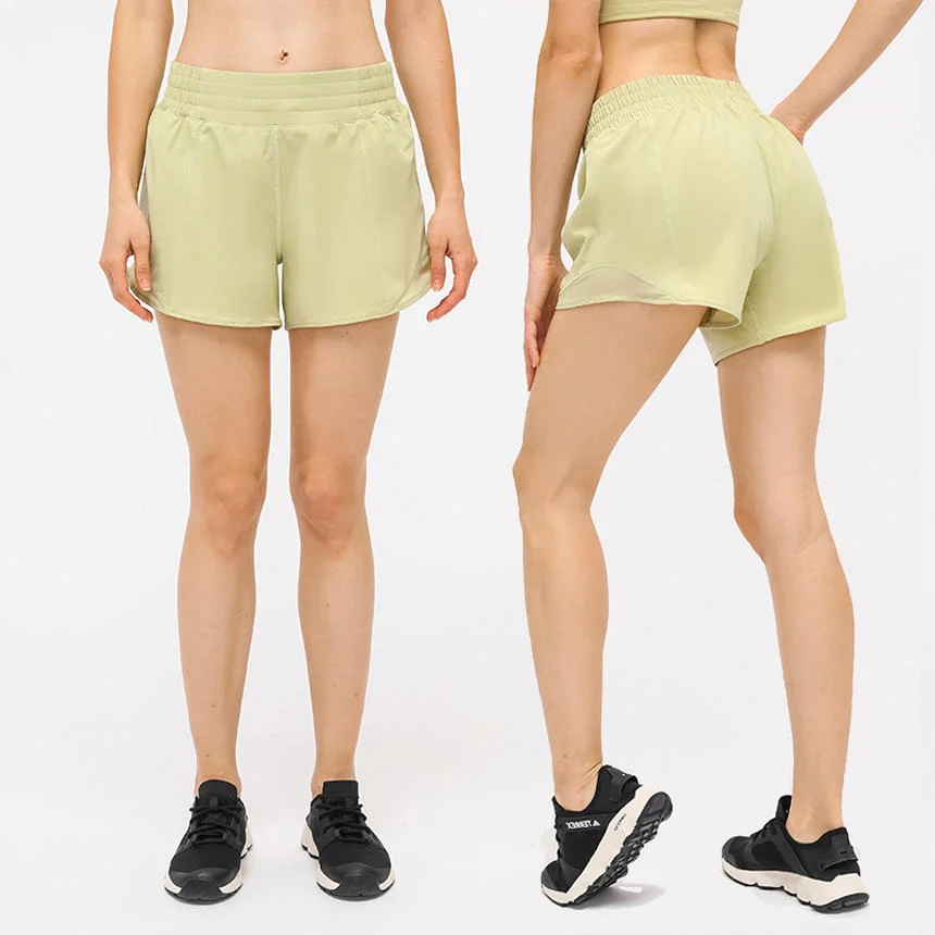 2023 New Style Summer Yoga Shorts High Waist Hip Lifting Drawstring Training Fitness Women Running Shorts