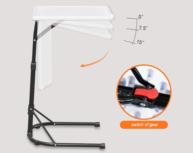 Table de canapé réglable Table d'appoint pour ordinateur portable Table de lit d'appoint Chariot portable Bureau