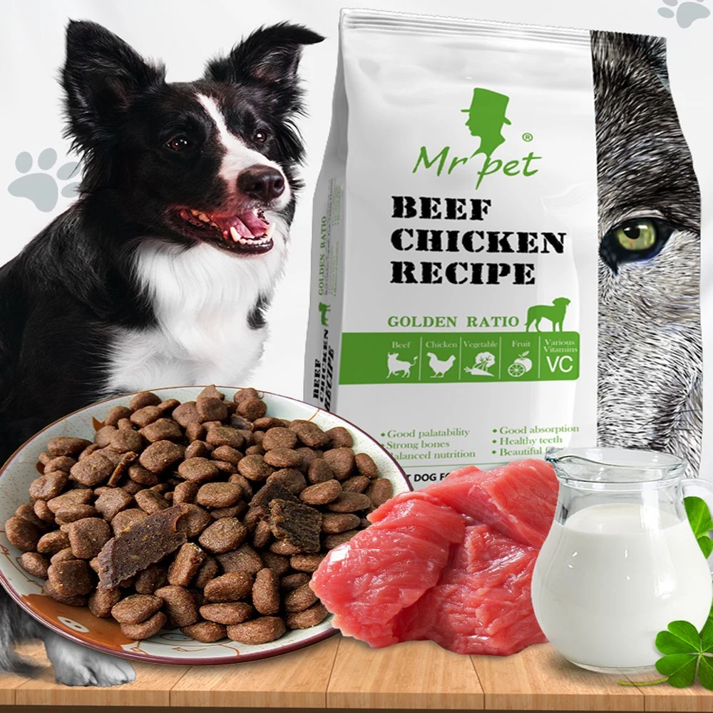 Muestra gratuita de suministro directo de fábrica con alto en proteína de perro seco Comida para mascotas