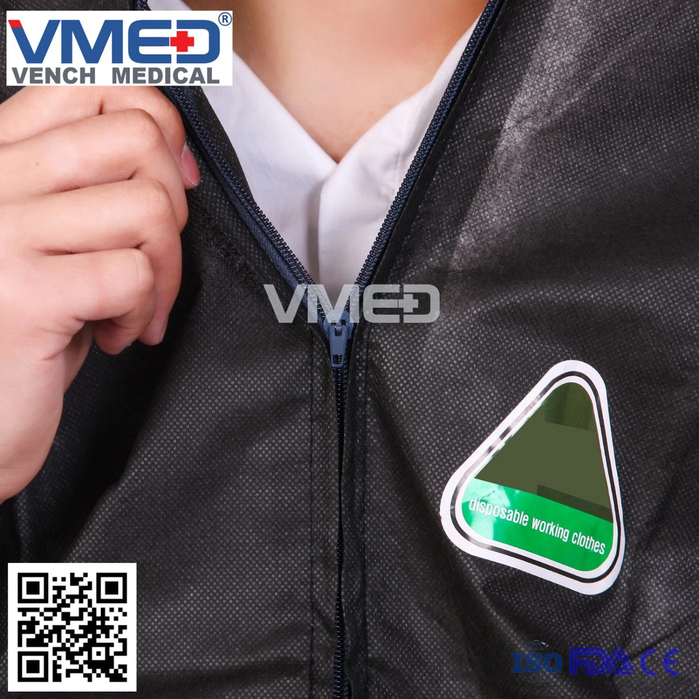 2019 Most Popular Black Disposable Protective Goverall, Disposable SMS Industry/ Laboratory Safety Coverall, Work Clothes for Industry /Laboratory