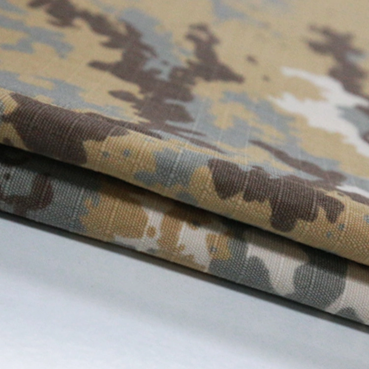 Factory Direct 65% Polyester 35% Cotton Rip-Stop Military Style Woodland Camouflage Uniform Fabric