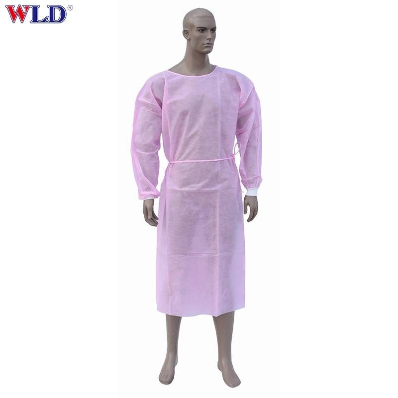 Robe Robe d'isolement du patient à usage unique robe médical en butée arrière fabriqués en Chine