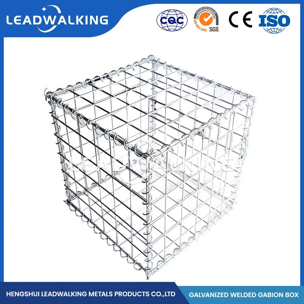 Leadwalking 100x120mm galvanizado de malla hexagonal malla soldada de fábrica de malla de alambre galvanizado Gabion Anti-Rust Cestas China cuadros Gabion soldada de acero galvanizado