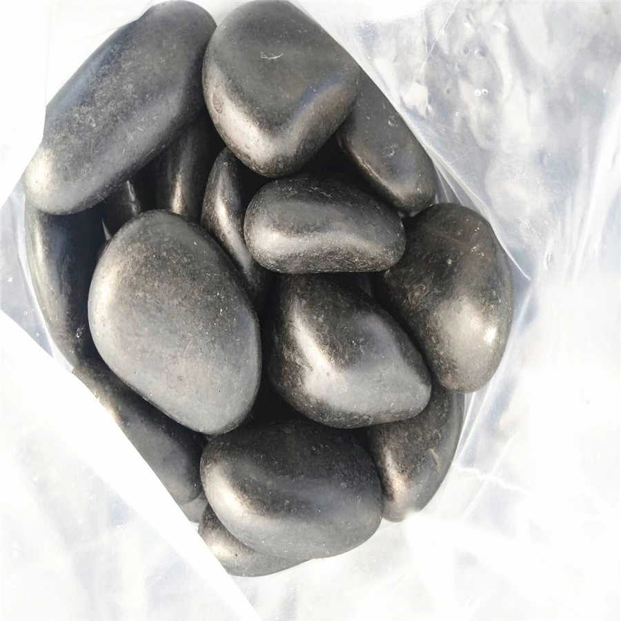 Natural Black Polished Pebble Stone for Landscaping