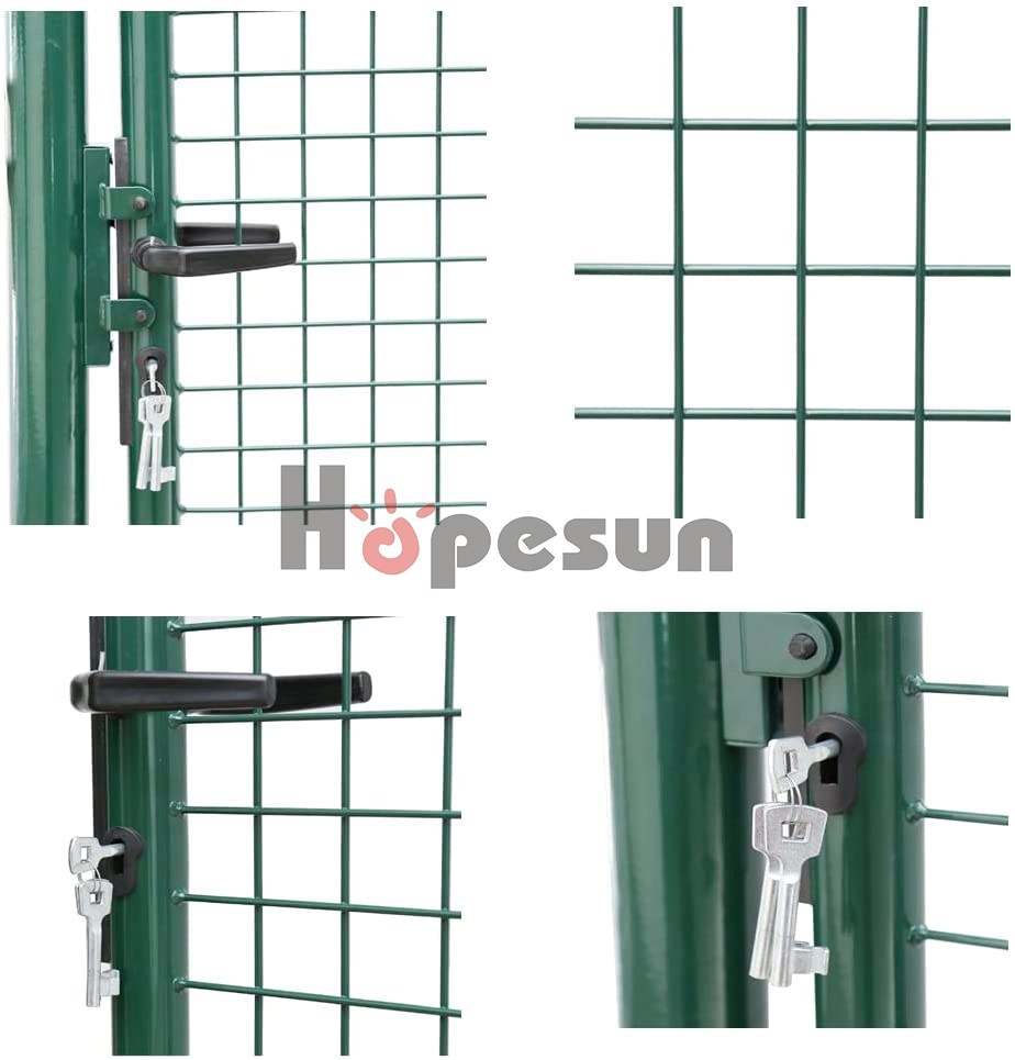 Hot Galvanized Steel Welded Wire Mesh Double Wing Garden Gate