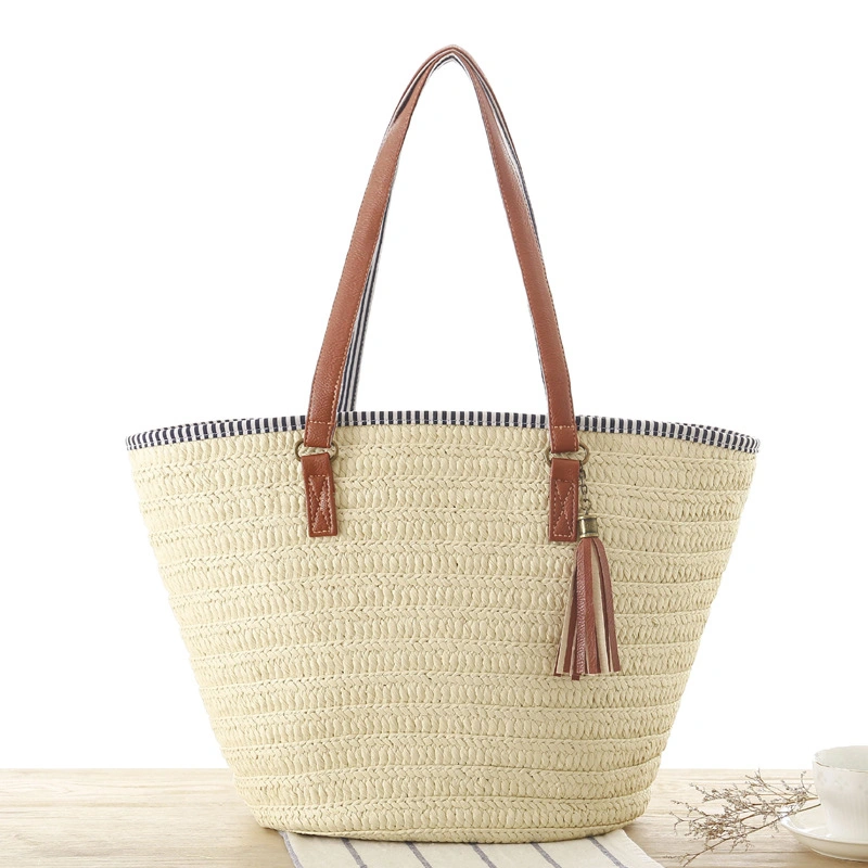 Designer Top Selling Boutique Cotton Beach Straw Shopping Bag Fashion Women Tote Bag Custom Straw Tote Bags