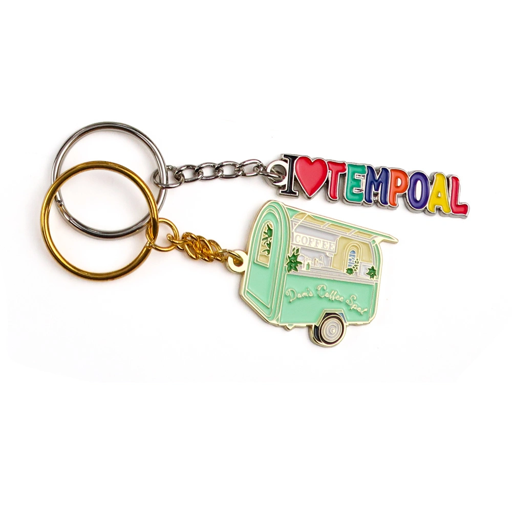 شعار مخصص Promotional Cawaii Cute Metal Key Chain Plant Oval سلسلة مفاتيح المينا على شكل أشكال