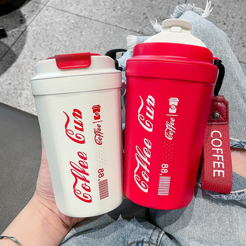 400 Ml Water Bottle Coffee Tea Stainless Steel Thermal Wine Water Bottle Tumbler with Strap Custom Logo Color