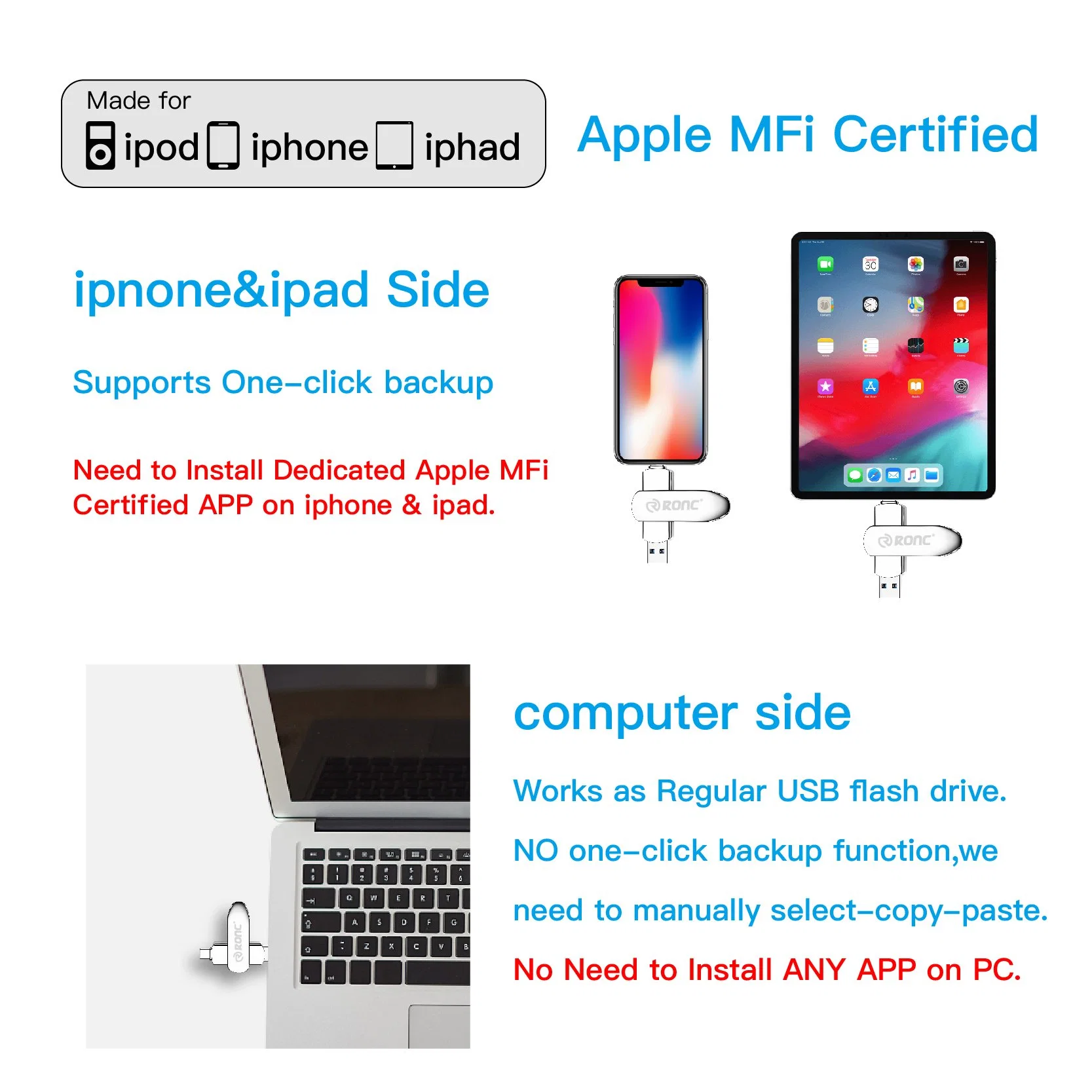 128GB 2 in 1 OTG USB C+ USB 3.0 Dual Drive