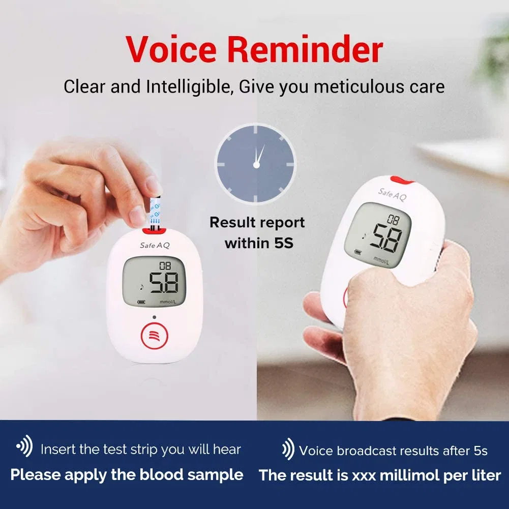 Sinocare Blood Sugar Test Strip Glucose Meter Monitors Sensor Smart Blood Glucose Meter Glucometer Without Blood Talking Glucometer