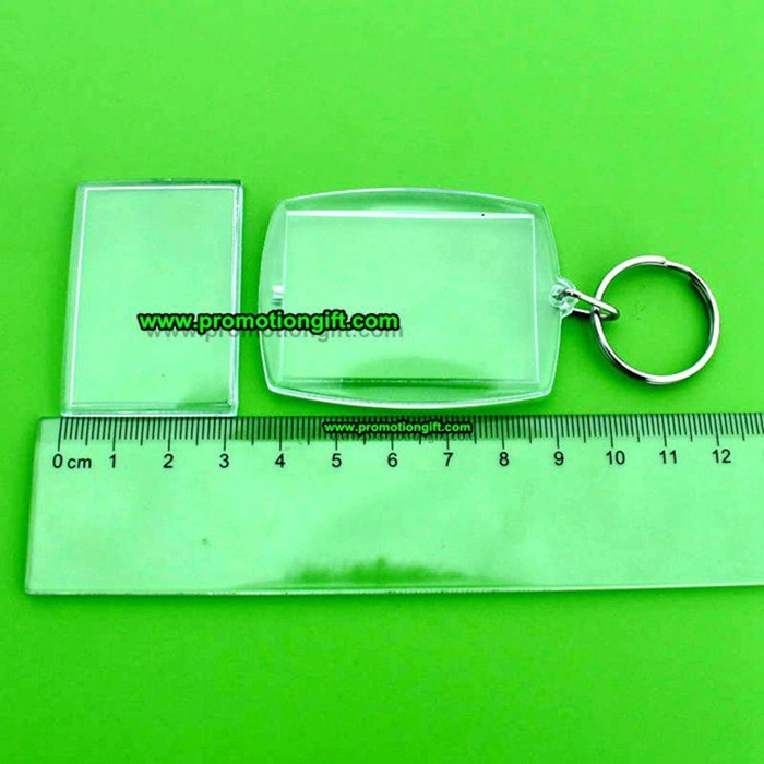 46-32mm Blank Acrylic Photo Holder Keychain