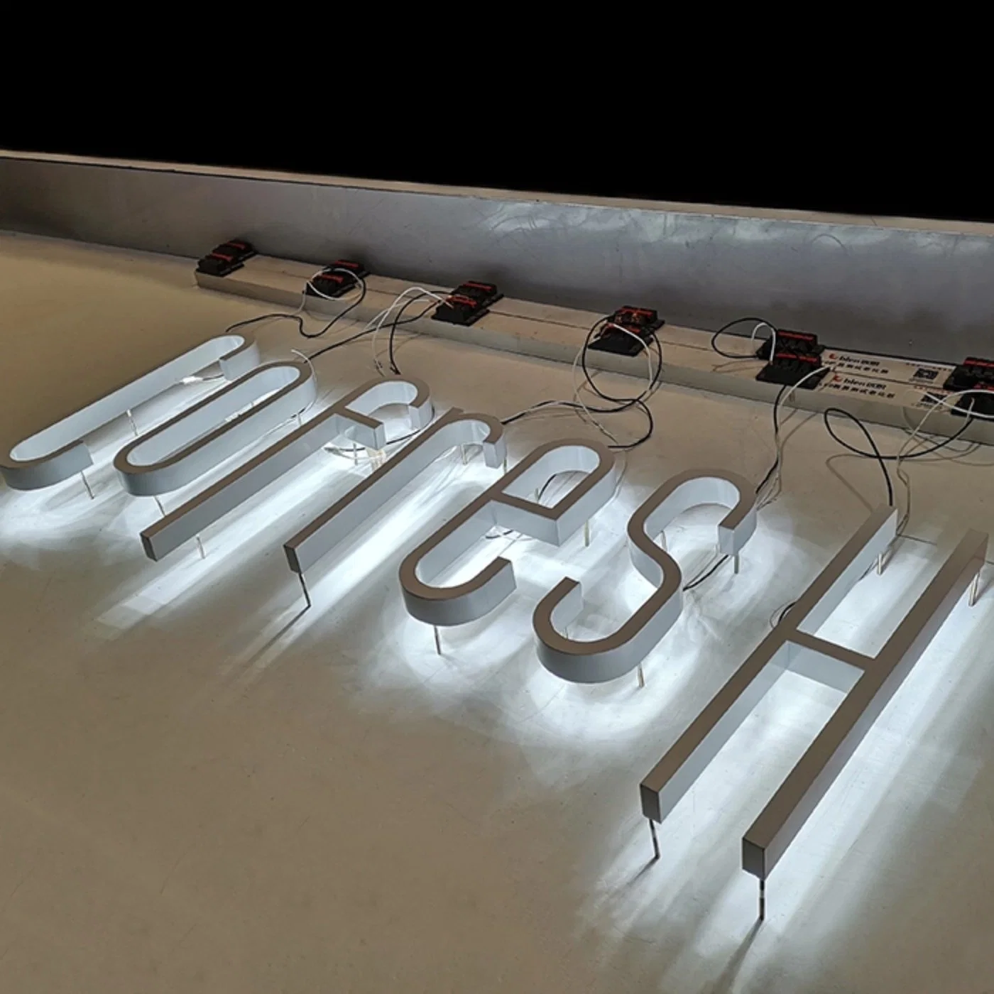 4FT Outdoor Giant Raceway Mounting Halo Illuminated Light up Stainless Steel Sign Letters