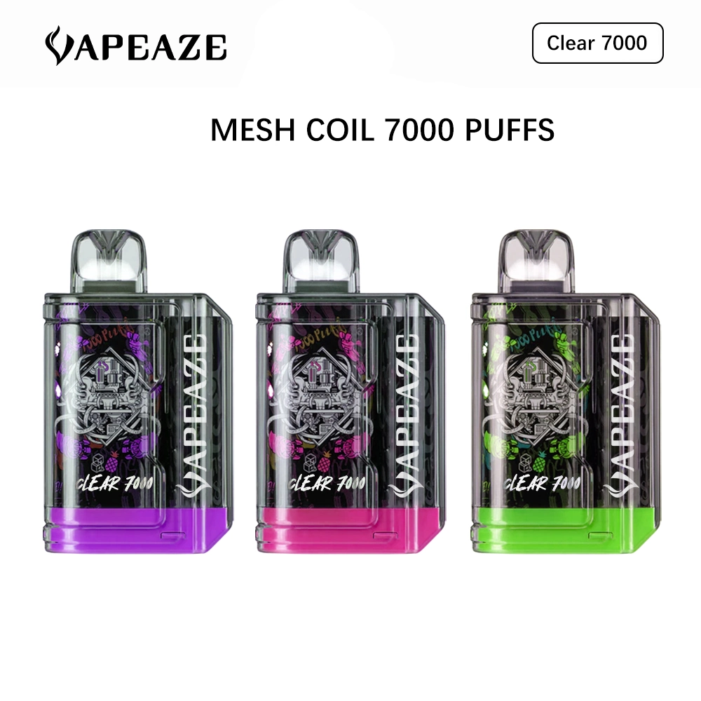 2023 Disposable/Chargeable Vape Pen Clear 7000 Puffs Fruit Air Flowing Elf vape Bar Easy to Use Rechargeable Long Battery Life Vaporizer Electronic Cigar Hookah