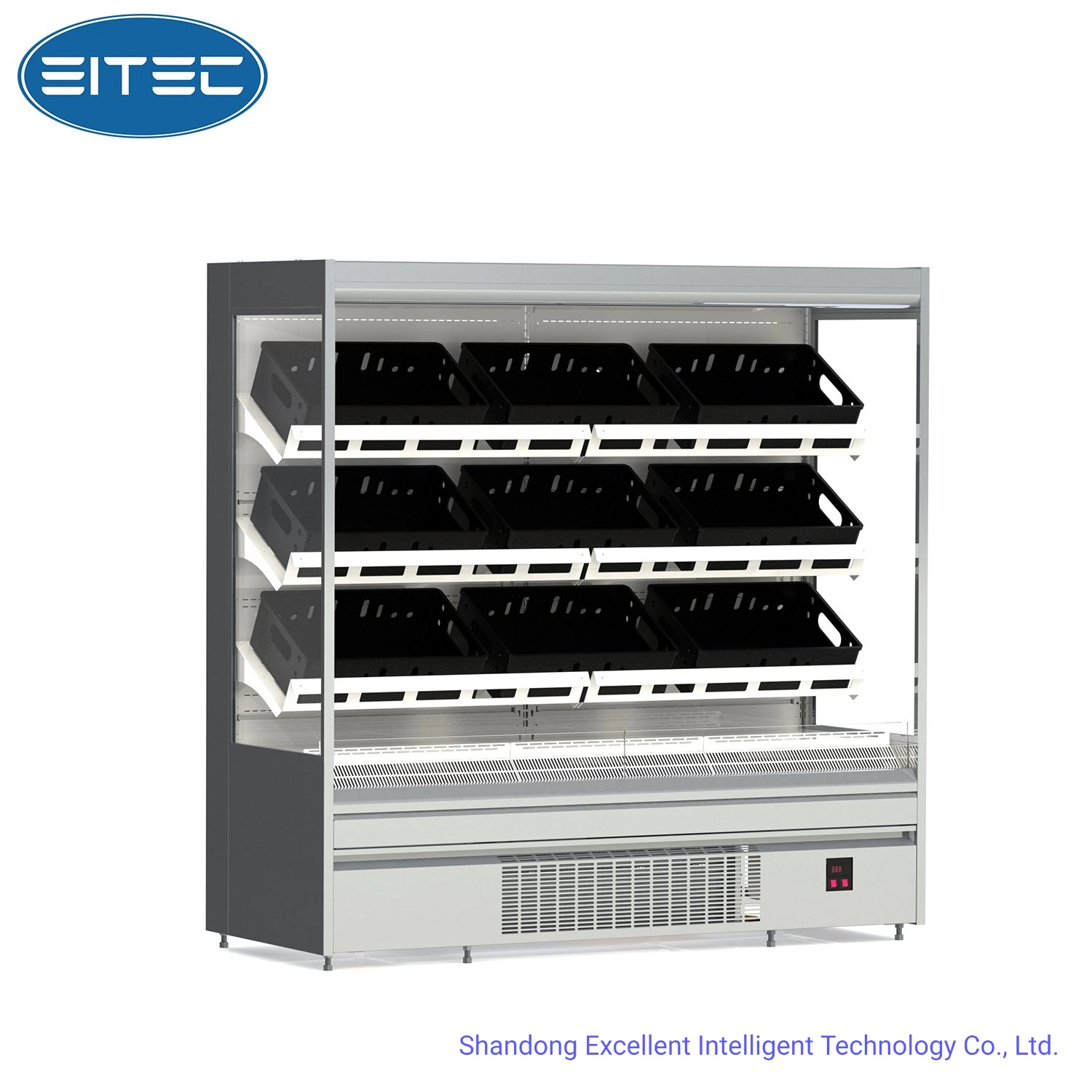 Industrial Refrigerated Showcase Used as Display Cooler Refrigerator for Vegetables and Fruits