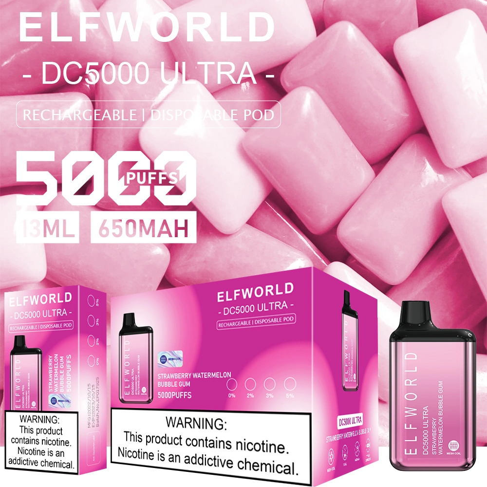 Wholesale Price Bc5000 Elfworld E-Cigarette 5000 Puffs Vapes Bar E Cigarette Airflow Rechargeable Battery Electronic Disposable Vape Pen