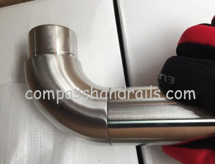 Stainless Steel Round Tube End Elbow 316 Stainless Steel Railing Tube Connector Stair Handrail Slotted Pipes