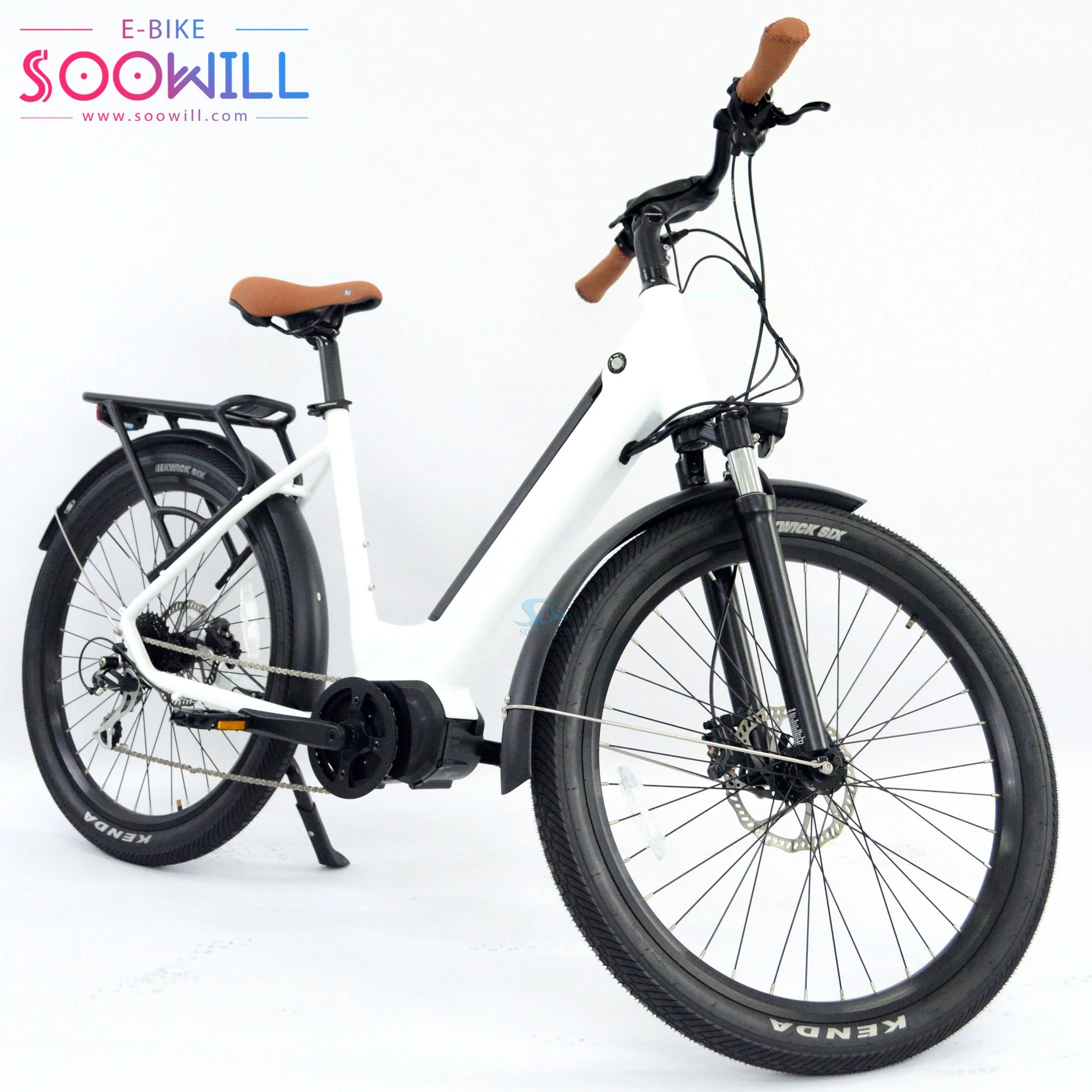 26 Inch Women Popular Riding Electric Bike 6061 Aluminium Alloy Frame Utility Road Bicycle Vinka 36V 250W MID Drive Set Motor Ebike